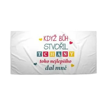 Sprchový závěs Ručník Když Bůh stvořil tchány: 70x140 cm