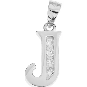 Přívěsek Argento 84940 Stříbrný přívěsek - písmeno J, čiré kulaté zirkony