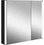 kielle Arkas I Zrcadlová skříňka s LED osvětlením, vyhříváním a USB portem, 80x70x13 cm, matná černá