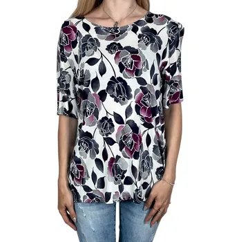 Dámská halenka VH Dámská bílá halenka s krátkým rukávem ISABEL Barva: Bílá, Velikost: L