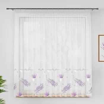 Kusová voálová záclona Levandule 120x300