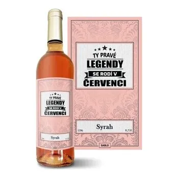 Víno Růžové víno Ty pravé legendy se rodí v červenci: 0,75 l