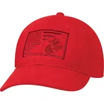 ROTHCO čepice s vyšitým znakem USMC a US vlajky ČERVENÁ