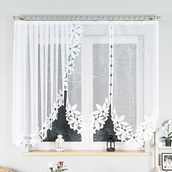 Záclona Oblouková záclona Rolanda Bez řasící pásky 160x300