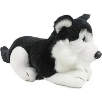 plyšák Plyšový Pes Husky černý ležící 20cm