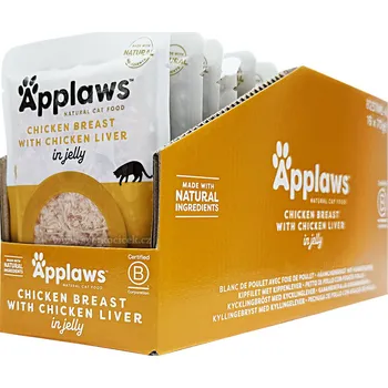 Krmivo pro kočku Applaws Jelly MULTIPACK kuřecí prsa a játra - kapsička 16x70 g