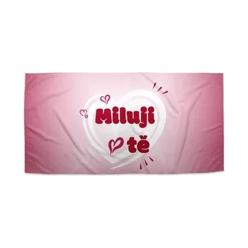 Sprchový závěs Ručník Miluji tě srdce: 70x140 cm