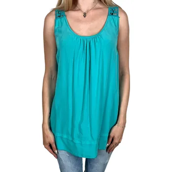 Italy Moda Dámské tílko GABRIELA Barva: Tyrkysová