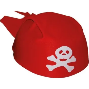 Karnevalový doplněk Čapka pirát - červená