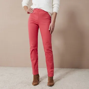 Dámské kalhoty Kalhoty s efektem plochého bříška červená 48