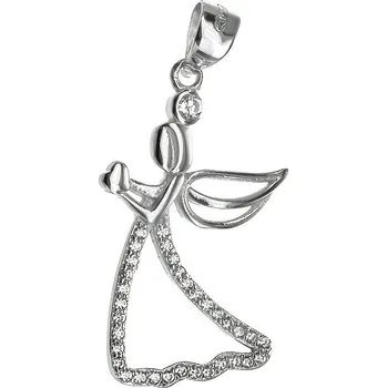 Přívěsek Argento 85487 Stříbrný přívěsek - anděl, čiré kulaté zirkony