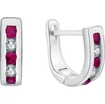 MOISS Elegantní stříbrné náušnice s čirými a fuchsiovými zirkony E0000177 + 2 měsíce na vrácení zboží