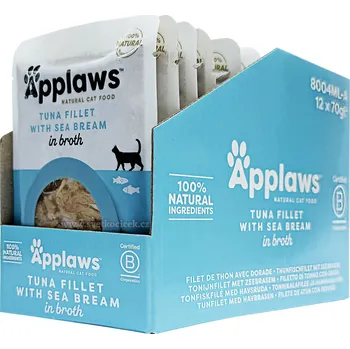 Krmivo pro kočku Applaws tuňák a pražma MULTIPACK - kapsička 12x70 g