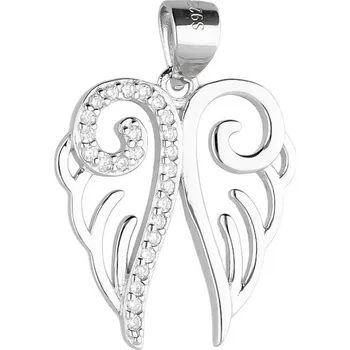 Přívěsek Argento 85626 Stříbrný přívěsek - andělské křídlo, čiré kulaté zirkony