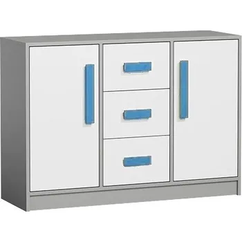 Dětská skříň Max-i Komoda GYT 6 antracit/bílá/modrá