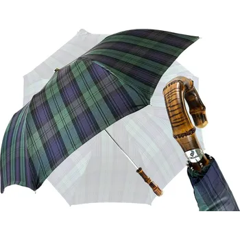 Deštník skládací luxusní il Marchesato Tartan a Bamboo