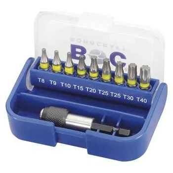 Bit Sada bitů Torx s držákem bitů 10-dílný v boxu, barevné značení