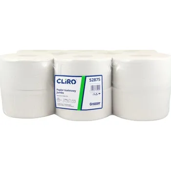 Toaletní papír CLIRO Toaletní papír CLIRO, jumbo Ø​ 18cm, 135m 2vr. 75% bělost recykl 12ks
