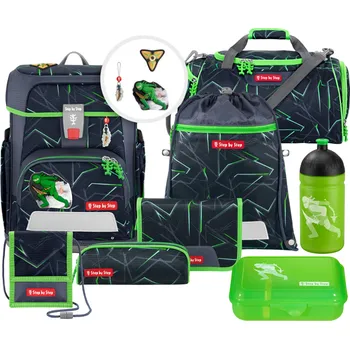 Školní batoh Školní aktovka CLOUD pro prvňáčky - 9dílný set, Step by Step Ninja Kimo + Dárek ZDARMA