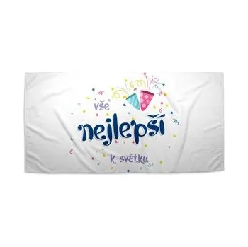 Sprchový závěs Ručník Vše nejlepší k svátku: 70x140 cm