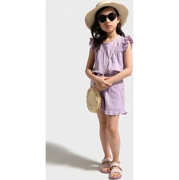 Dětská bavlněná halenka Coccodrillo fialová barva, hladká, INSIDE OCEAN GIRL KIDS WC5140201IGK 48X, vel. 110