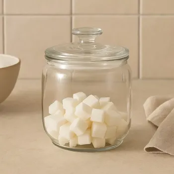 Dóza na potraviny House Doctor Úložná nádoba Ville (skleněná dóza s víčkem, 14 cm)