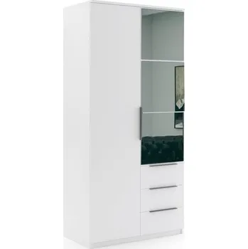 Šatní skříň Šatní skříň se zrcadlem Florencie 100 cm, v bílé matné nebo craft zlatý