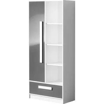 regál Max-i Policový regál GALIO 3 do dětského pokoje - bílá / šedá lesk