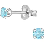 Minimalistické stříbrné náušnice se zirkony 0286