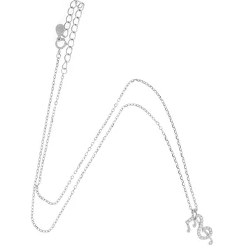 Náhrdelník Argento 91794 Stříbrný náhrdelník - houslový klíč, nota, čiré kulaté zirkony, délka 40 až 44 cm