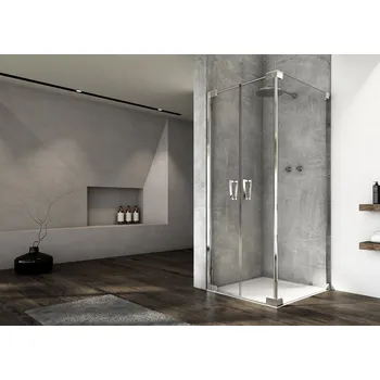 Ronal CADURA CA2C+CAT2 sprchový kout čtvercový 100x100 cm Profil: Aluchrom, Sklo: Hladké čiré, Rozměr: 100x100 cm