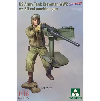 Plastikový model Takom 1/16 US Army Tank Crewman WW2 w/ .50 Cal MG