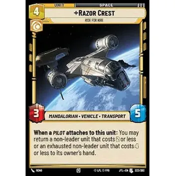 Sběratelská karetní hra Razor Crest, Ride For Hire 223/202 - Jump to Lightspeed Typ karty: Standard