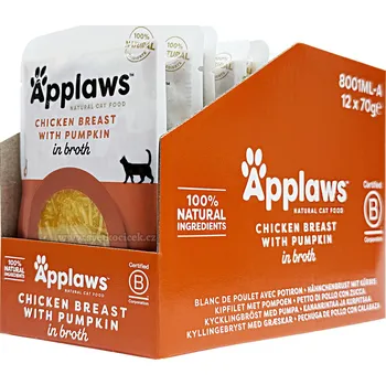 Krmivo pro kočku Applaws kuře a dýně MULTIPACK - kapsička 12x70 g