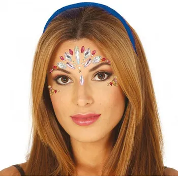 Karnevalový doplněk Nalepovací kamínky na obličej Star