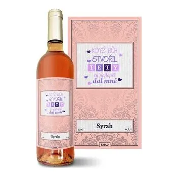 Víno Růžové víno Když Bůh stvořil tety: 0,75 l