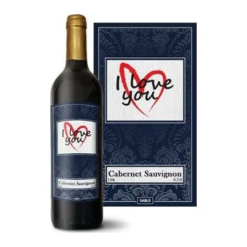 Víno Červené víno I Love you srdce: 0,75 l