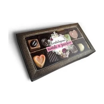 Bonbon Pralinky Gratulujeme nevěstě a ženichovi: 10 ks pralinek