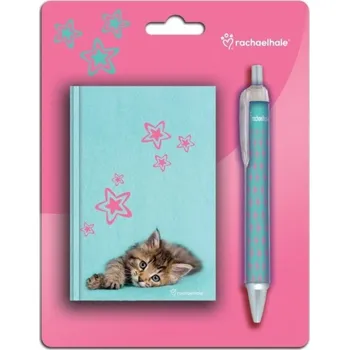 Sešit Notes blok na zámek a propiska Ležící kočička