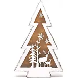 Vánoční dekorace LED svítící dřevěný stromeček 18 cm