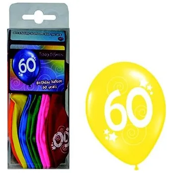 Balónek Balónky s číslem 60 barevné 12ks
