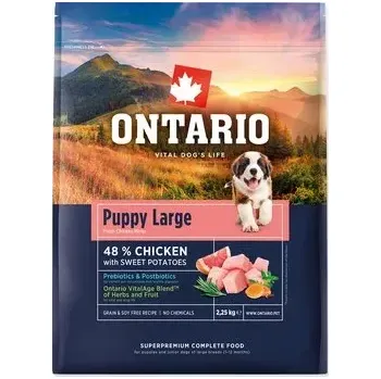 Krmivo pro psa Ontario Puppy & Junior Large Chicken & Sweet Potatoes 2,25 kg