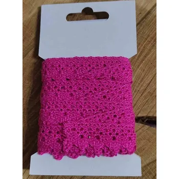 Krajka Bavlněná krajka paličkovaná šíře 15 mm barva pink