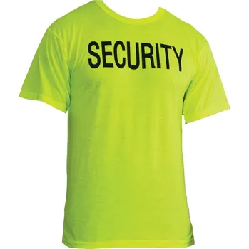 Pánské tričko ROTHCO triko se dvěma nápisy SECURITY krátký rukáv REFLEXNÍ ZELENÁ vel.3XL