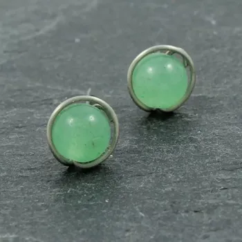 Náušnice Peckové náušnice se zeleným aventurínem
