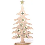 Vánoční dekorace dřevěný stromeček s ozdobami 41cm