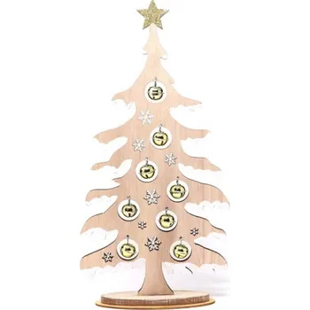 Vánoční dekorace Guirma vánoční dekorace dřevěný stromeček s ozdobami 41 cm