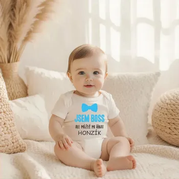 Body JSEM BOSS s vlastním jménem Barva: Bílá, Velikost: 80-86 (12-18 měsíců)