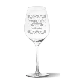 Sklenice Sklenička na víno Miluji Tě 365 dní v roce: 49 cl