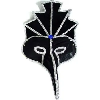 Karnevalová maska Benátská maska - dlouhý nos stříbrná